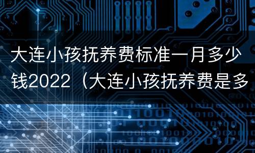 大连小孩抚养费标准一月多少钱2022（大连小孩抚养费是多少钱一个月）