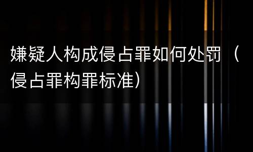 嫌疑人构成侵占罪如何处罚（侵占罪构罪标准）