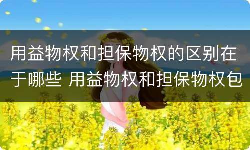 用益物权和担保物权的区别在于哪些 用益物权和担保物权包括