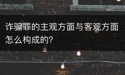诈骗罪的主观方面与客观方面怎么构成的？