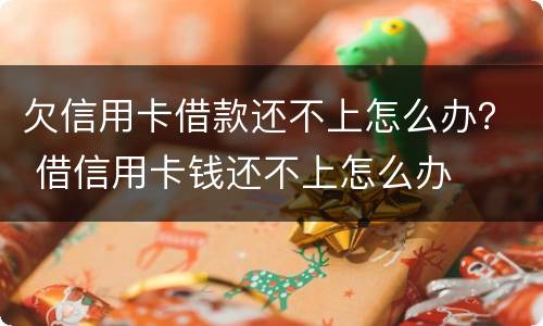 欠信用卡借款还不上怎么办？ 借信用卡钱还不上怎么办