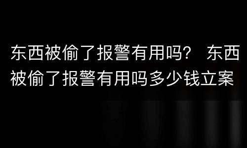 东西被偷了报警有用吗？ 东西被偷了报警有用吗多少钱立案