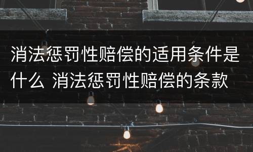 消法惩罚性赔偿的适用条件是什么 消法惩罚性赔偿的条款