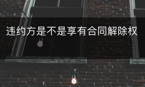 违约方是不是享有合同解除权