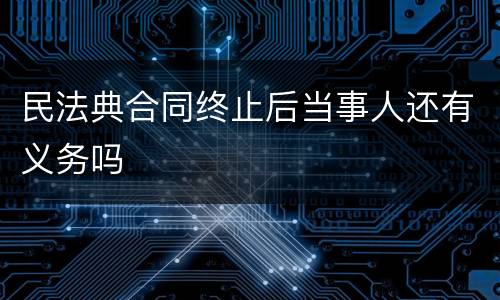 民法典合同终止后当事人还有义务吗