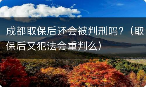 成都取保后还会被判刑吗?（取保后又犯法会重判么）