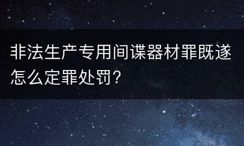 非法生产专用间谍器材罪既遂怎么定罪处罚?