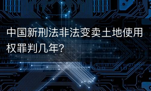 中国新刑法非法变卖土地使用权罪判几年？