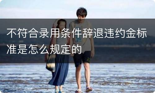 不符合录用条件辞退违约金标准是怎么规定的