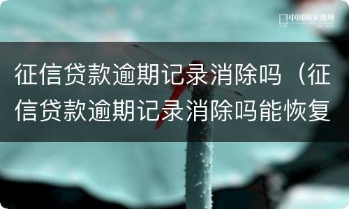 征信贷款逾期记录消除吗（征信贷款逾期记录消除吗能恢复吗）