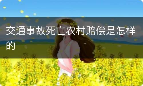 交通事故死亡农村赔偿是怎样的