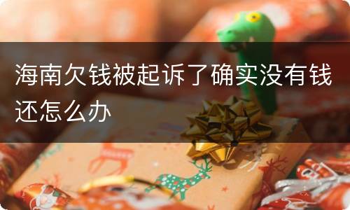 海南欠钱被起诉了确实没有钱还怎么办