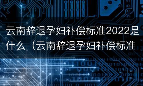 云南辞退孕妇补偿标准2022是什么（云南辞退孕妇补偿标准2022是什么时候发放）