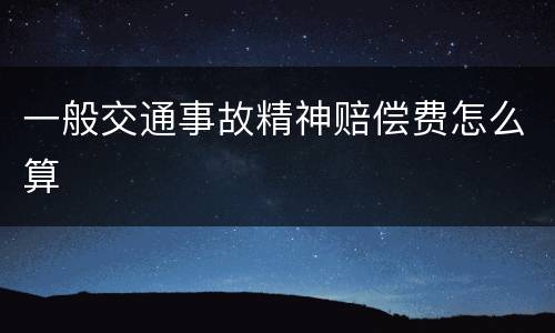 一般交通事故精神赔偿费怎么算