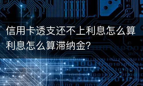 信用卡透支还不上利息怎么算利息怎么算滞纳金？