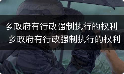 乡政府有行政强制执行的权利 乡政府有行政强制执行的权利吗