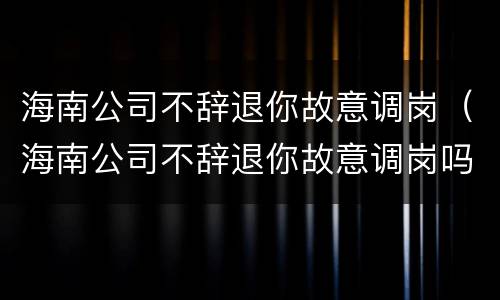海南公司不辞退你故意调岗（海南公司不辞退你故意调岗吗）