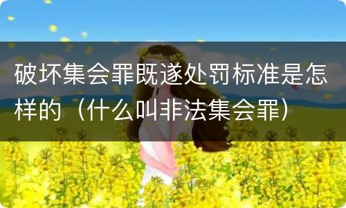 破坏集会罪既遂处罚标准是怎样的（什么叫非法集会罪）