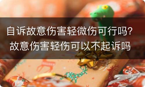 自诉故意伤害轻微伤可行吗？ 故意伤害轻伤可以不起诉吗
