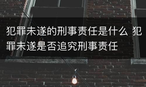 犯罪未遂的刑事责任是什么 犯罪未遂是否追究刑事责任