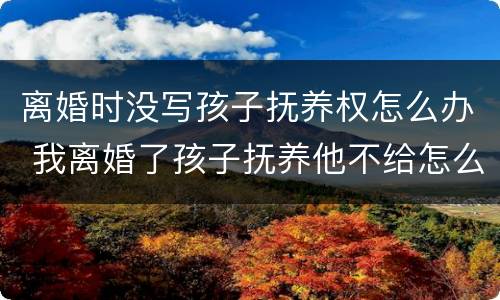 离婚时没写孩子抚养权怎么办 我离婚了孩子抚养他不给怎么写