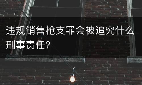 违规销售枪支罪会被追究什么刑事责任？