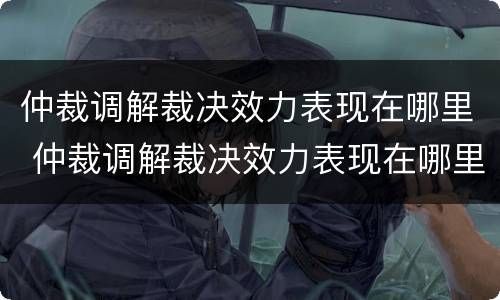 仲裁调解裁决效力表现在哪里 仲裁调解裁决效力表现在哪里查