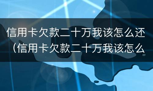 信用卡欠款二十万我该怎么还（信用卡欠款二十万我该怎么还款）