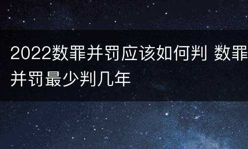 2022数罪并罚应该如何判 数罪并罚最少判几年