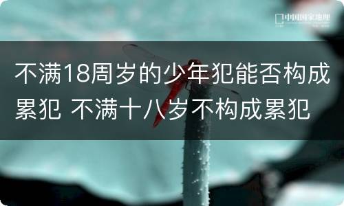 不满18周岁的少年犯能否构成累犯 不满十八岁不构成累犯