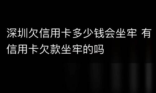 深圳欠信用卡多少钱会坐牢 有信用卡欠款坐牢的吗