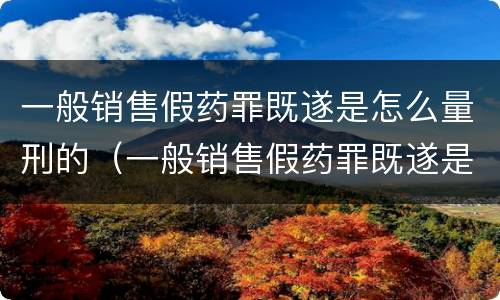 一般销售假药罪既遂是怎么量刑的（一般销售假药罪既遂是怎么量刑的标准）