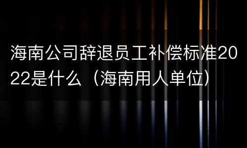 海南公司辞退员工补偿标准2022是什么（海南用人单位）