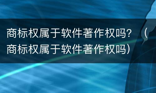 商标权属于软件著作权吗？（商标权属于软件著作权吗）