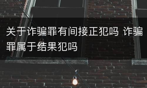 关于诈骗罪有间接正犯吗 诈骗罪属于结果犯吗