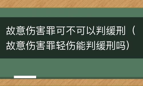 故意伤害罪可不可以判缓刑（故意伤害罪轻伤能判缓刑吗）