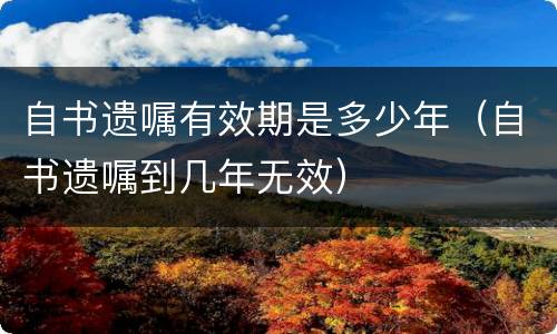 自书遗嘱有效期是多少年（自书遗嘱到几年无效）