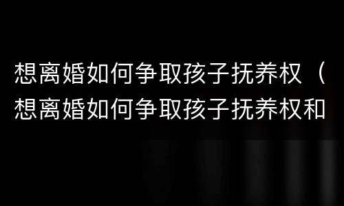想离婚如何争取孩子抚养权（想离婚如何争取孩子抚养权和抚养权）