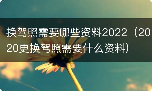 换驾照需要哪些资料2022（2020更换驾照需要什么资料）
