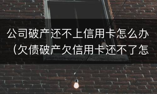公司破产还不上信用卡怎么办（欠债破产欠信用卡还不了怎么办）