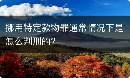 挪用特定款物罪通常情况下是怎么判刑的?
