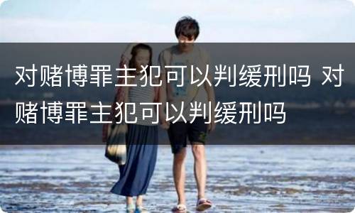 对赌博罪主犯可以判缓刑吗 对赌博罪主犯可以判缓刑吗