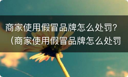 商家使用假冒品牌怎么处罚？（商家使用假冒品牌怎么处罚最新）