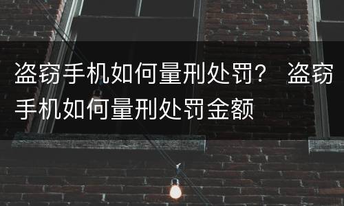 盗窃手机如何量刑处罚？ 盗窃手机如何量刑处罚金额