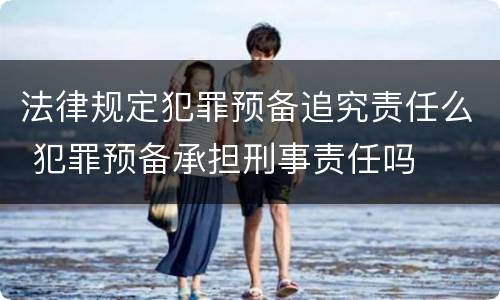 法律规定犯罪预备追究责任么 犯罪预备承担刑事责任吗