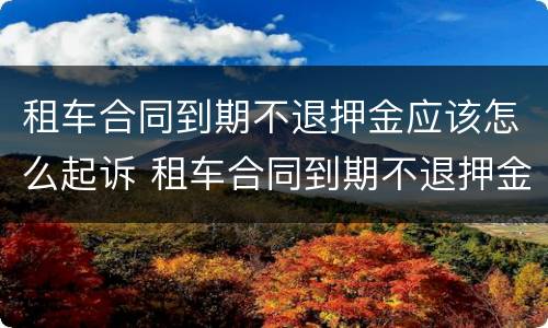 租车合同到期不退押金应该怎么起诉 租车合同到期不退押金应该怎么起诉对方