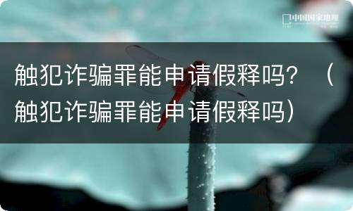 触犯诈骗罪能申请假释吗？（触犯诈骗罪能申请假释吗）