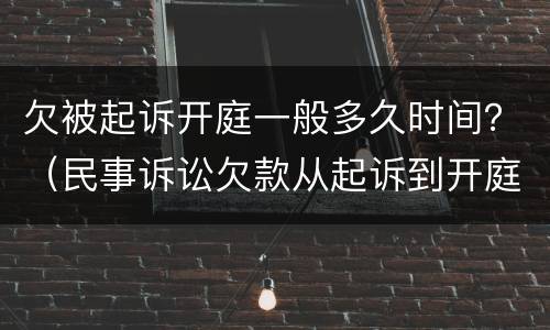 欠被起诉开庭一般多久时间？（民事诉讼欠款从起诉到开庭多长时间）