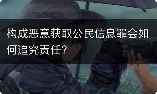 构成恶意获取公民信息罪会如何追究责任?
