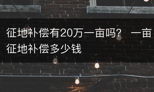 征地补偿有20万一亩吗？ 一亩征地补偿多少钱